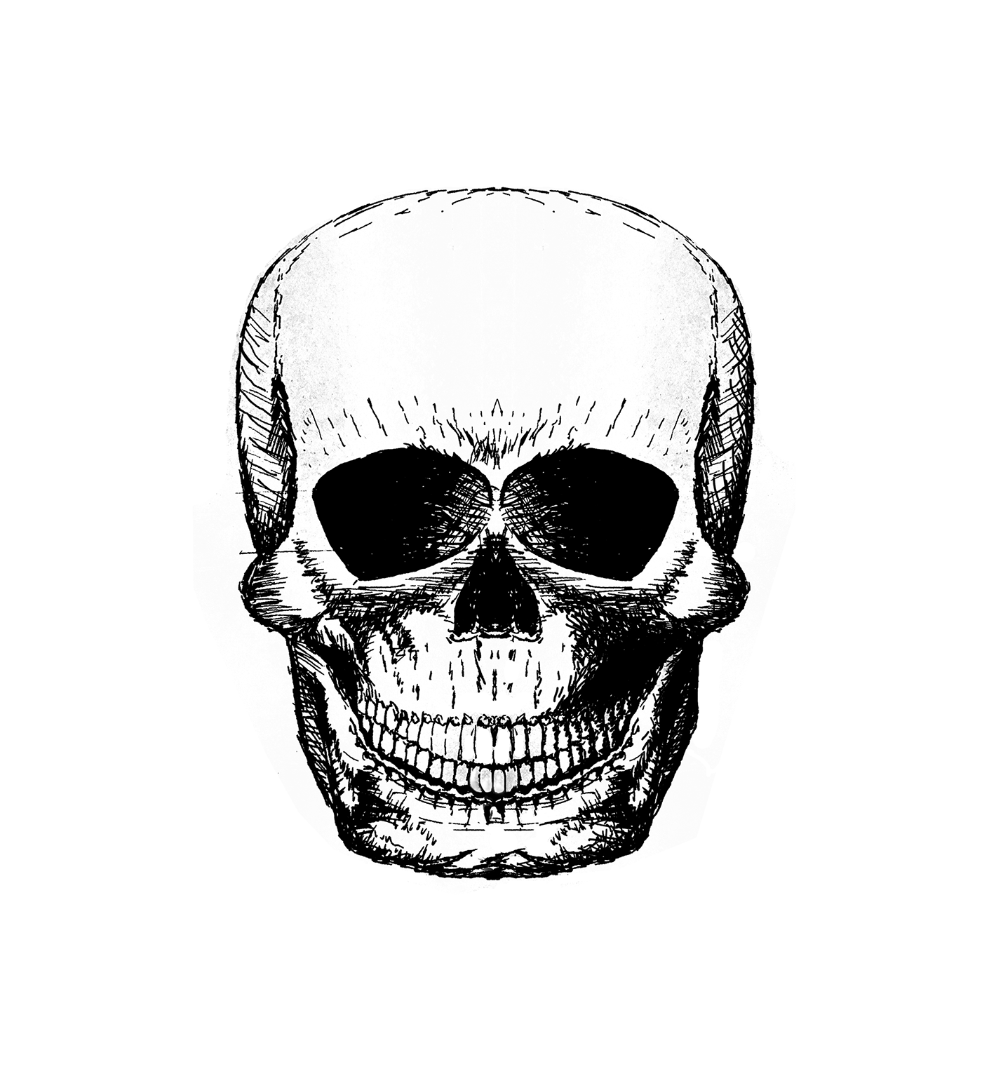 0. Dark Skull Drawing. 