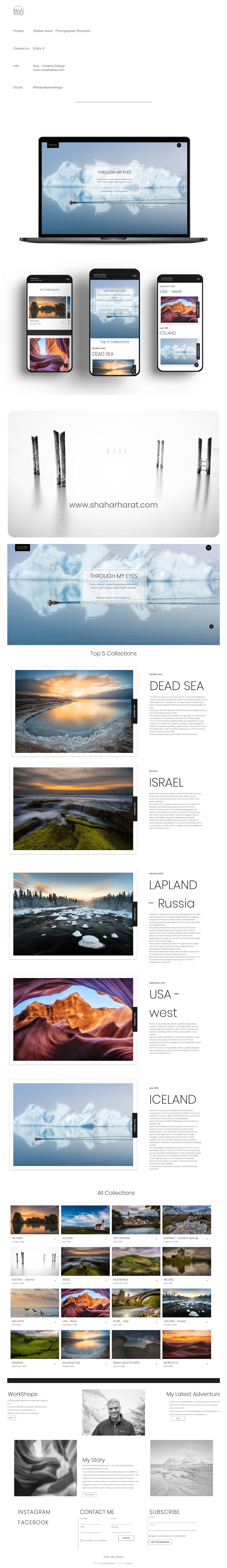 editorx Landscape photographer Photography  portfolio Travel ui design Web Website Website Design