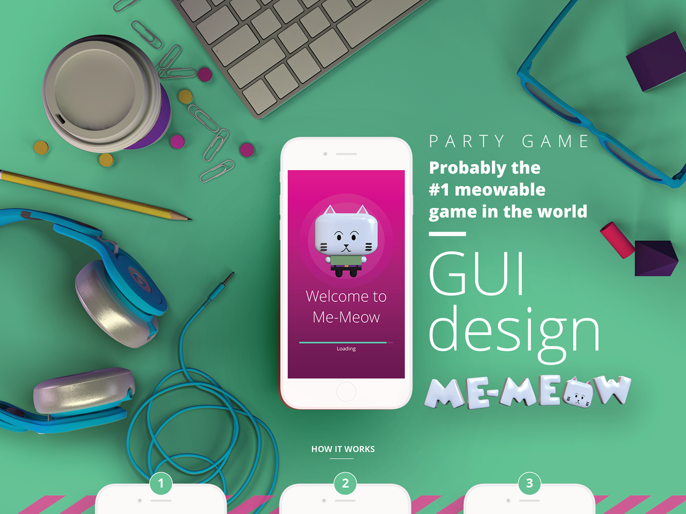 Johann du Bruyn GUI game design  ios app store Character design  cats music rock stars Unity 3d