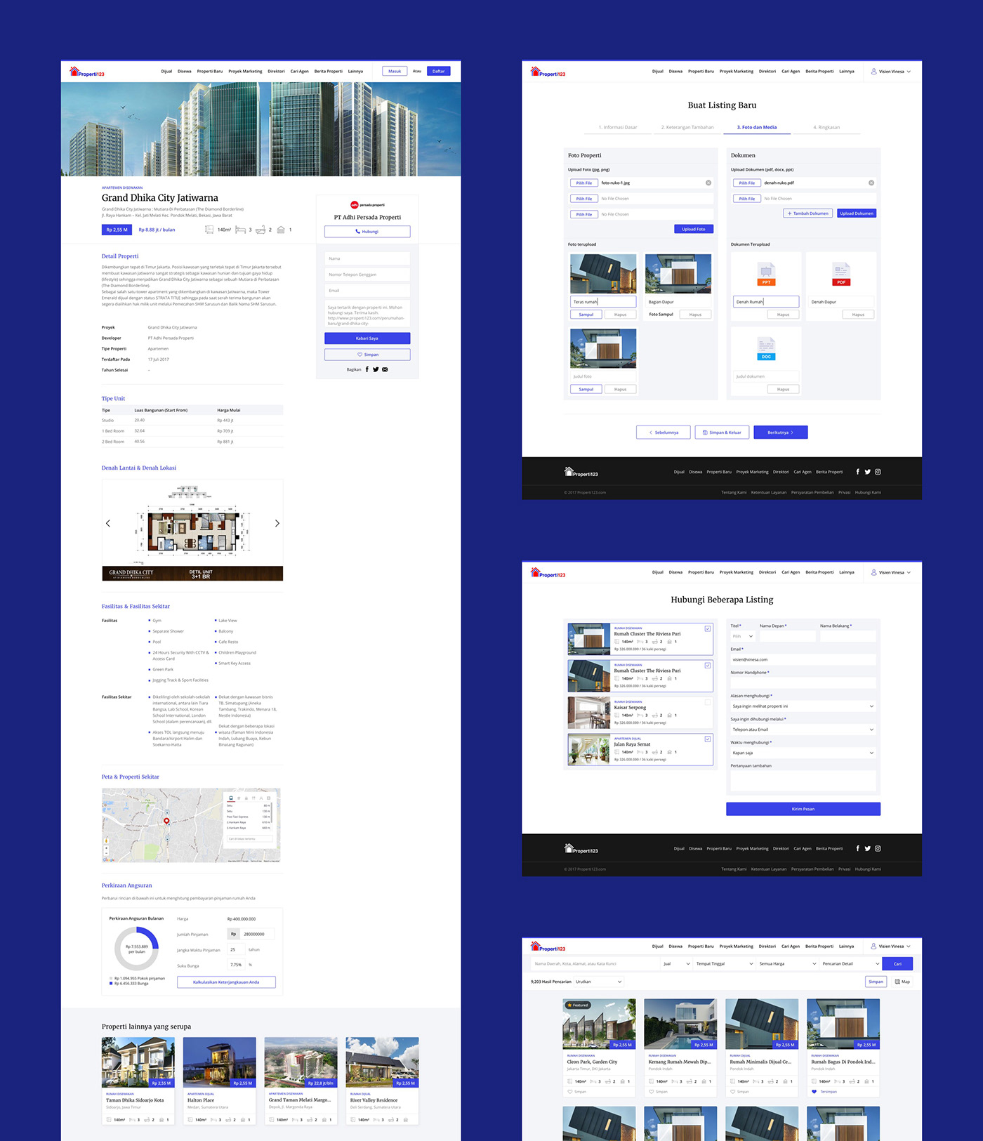 blue directory Email Design landing page property real estate serif ui design Web Design  Website