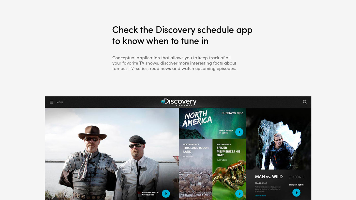 discovery ipad application Discovery Channel creative concepts TV Schedule Discovery Channel iPad