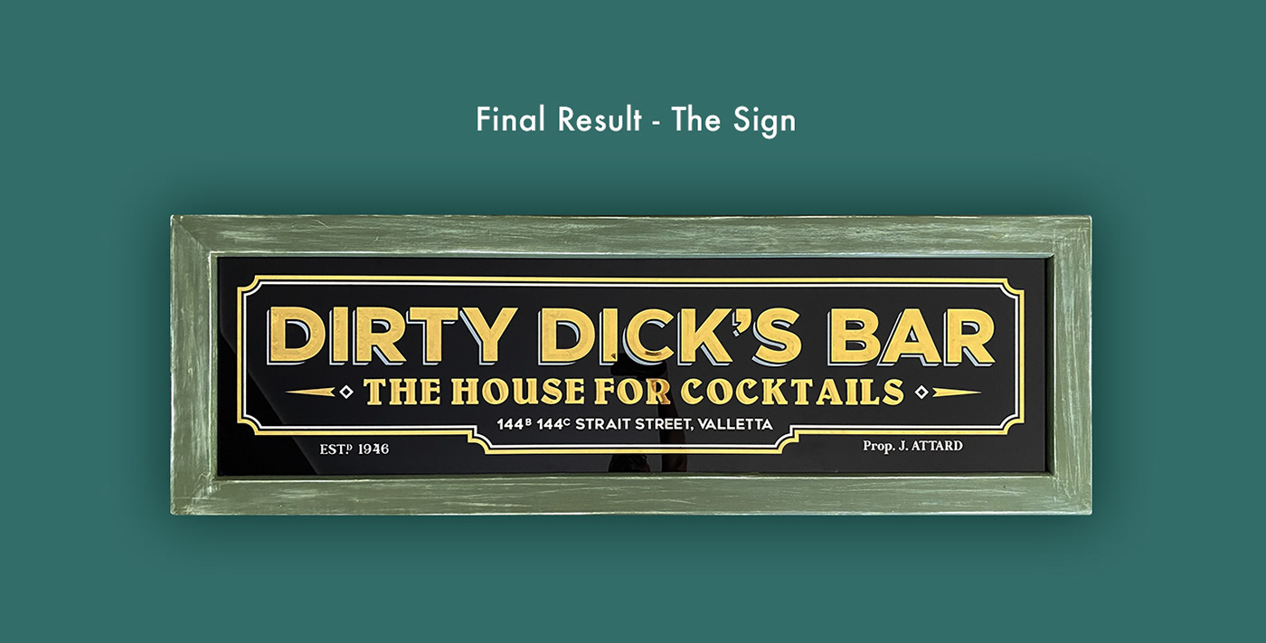 40s cocktails dirty dick's bar gilding malta Signage strait street Valletta vintage dirty dick bar