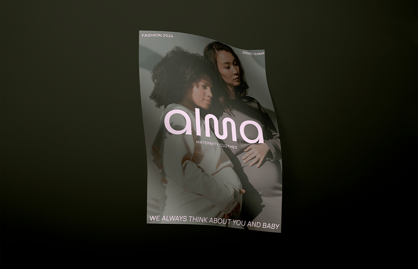 Visual design for maternity clothing brand Alma
