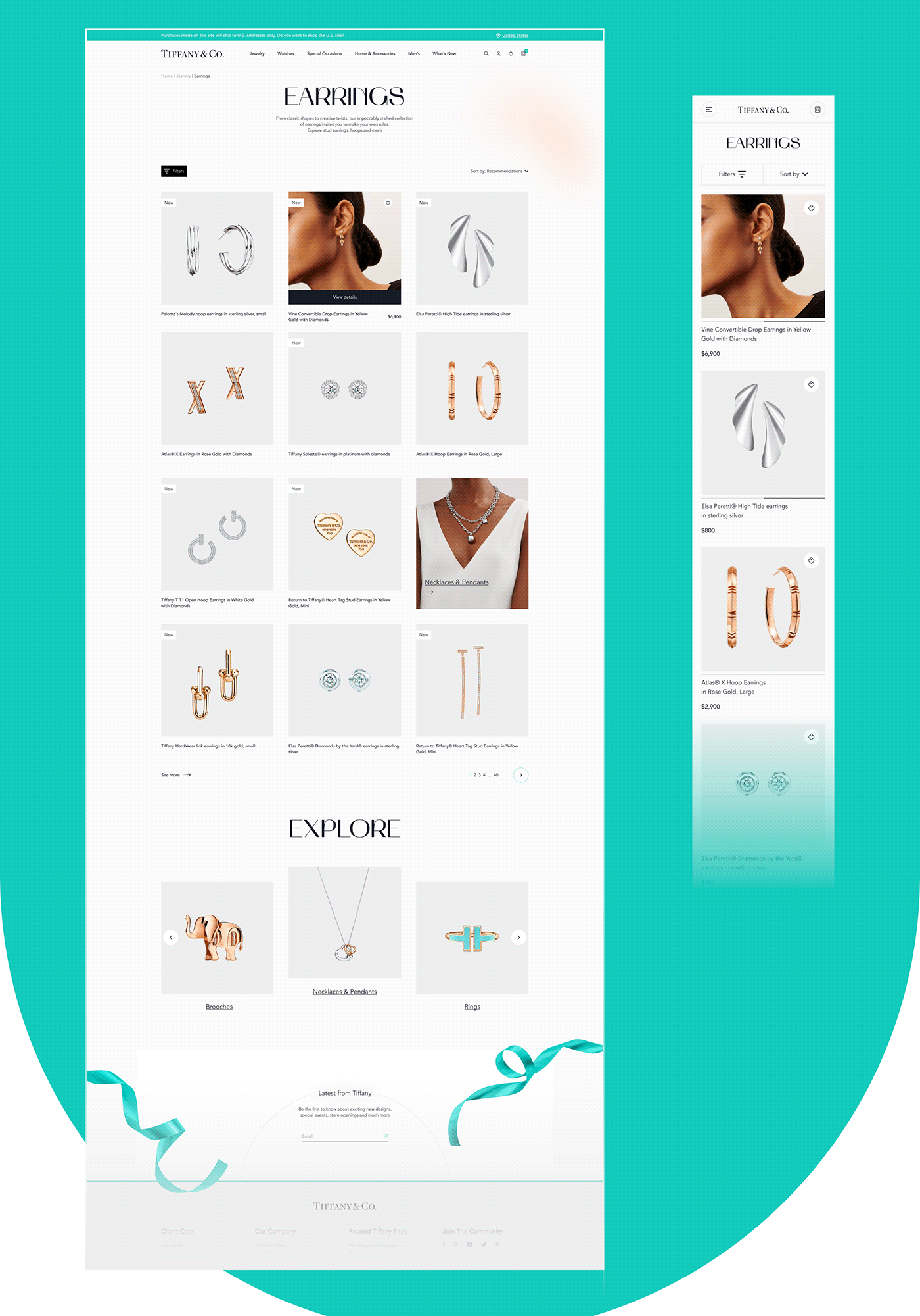 e-commerce Fashion  jewelry mobile online store shop UI ux Web Design  Website