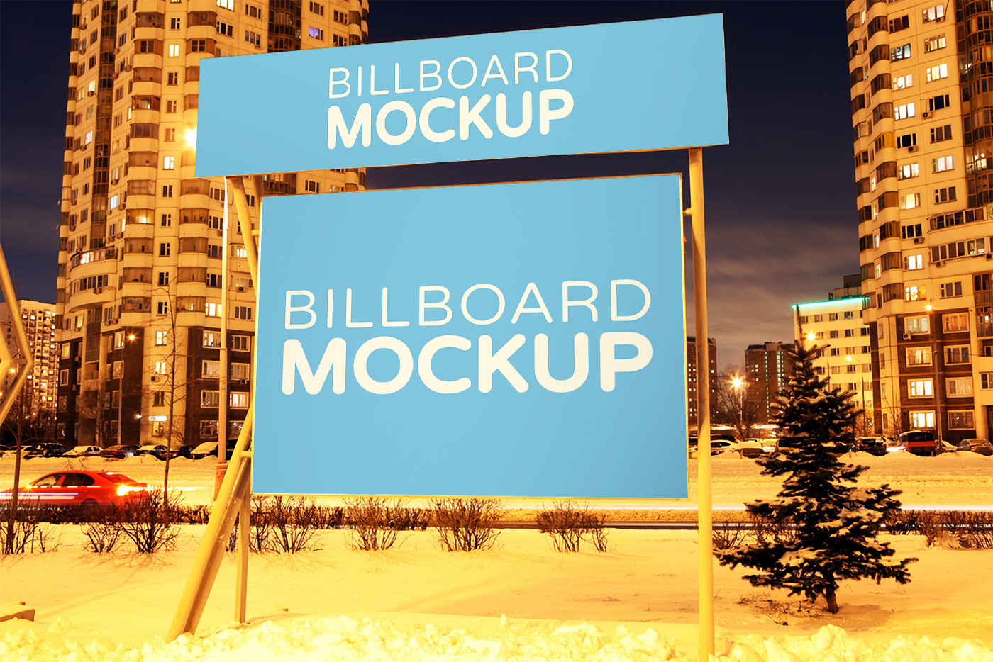 billboard mock-upad Advertising  road banner mock-up business city-ad ad corporate