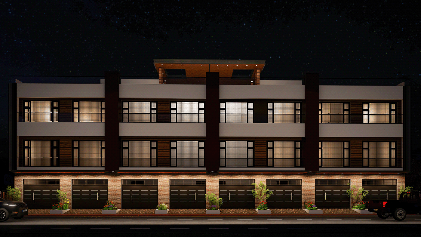 appartment architecture visualization 3D modern Render exterior design art concept