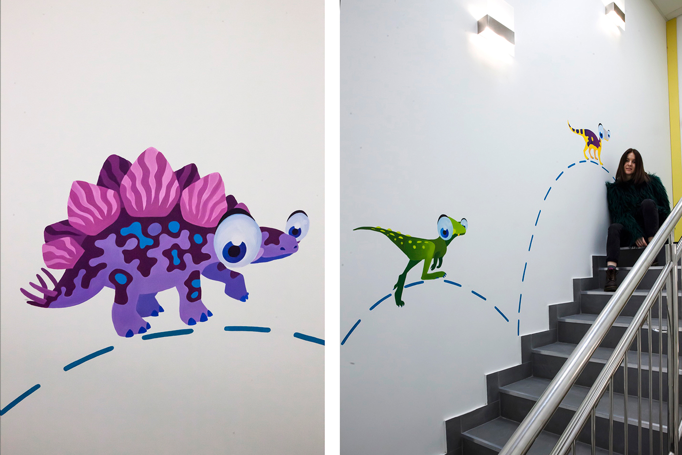 ILLUSTRATION  Drawing  painting   Mural Paintingwall Artwall acrylic animals artwork