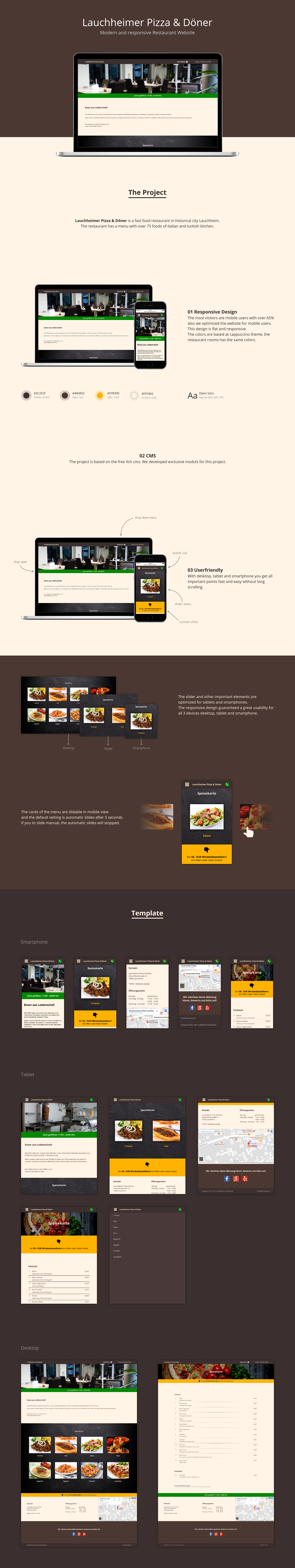 Webdesign restaurant Responsive Design cms flat design mobile design