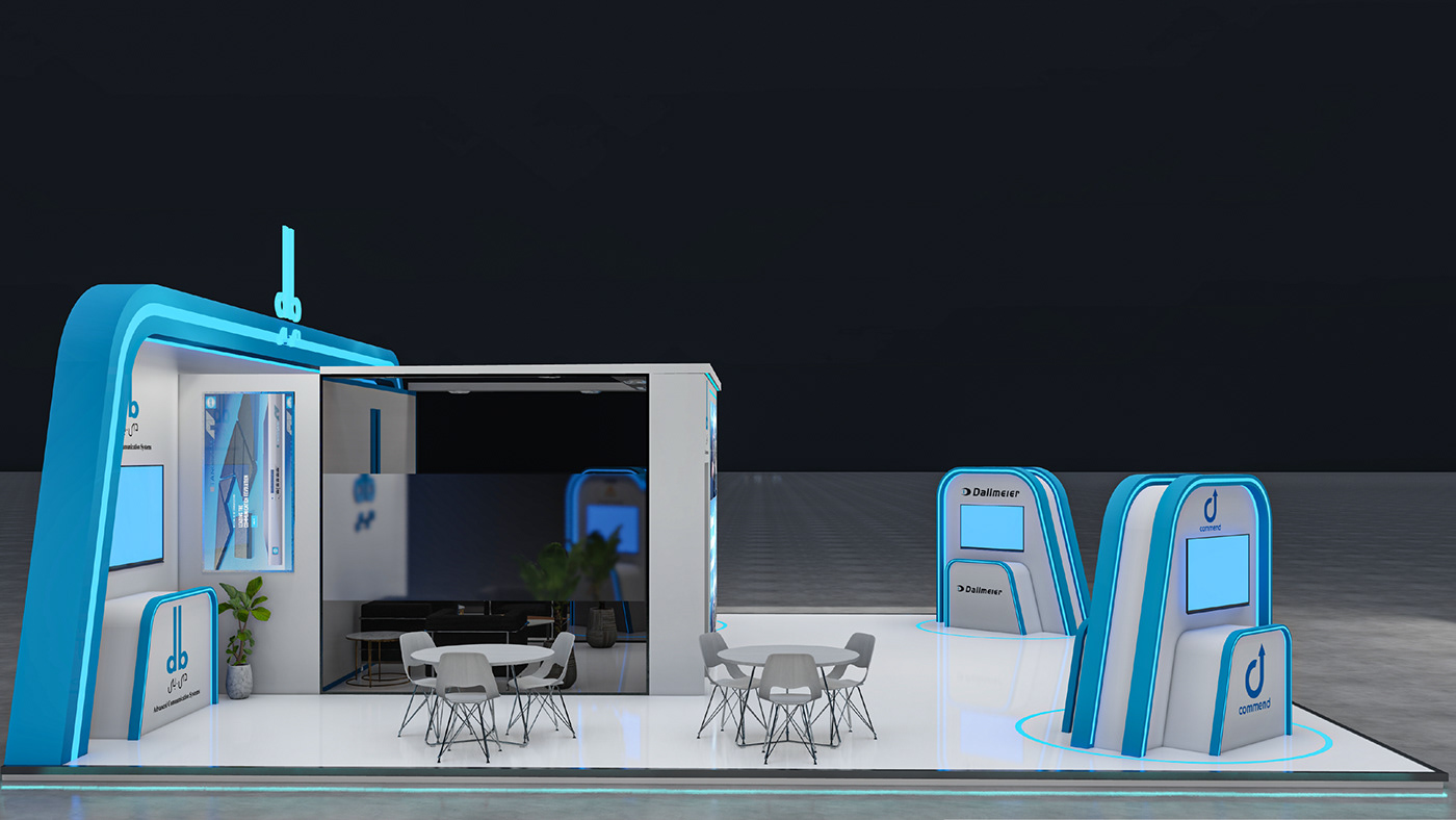 Technology tech Exhibition  booth Stand expo Exhibition Design  booth design Advertising  Graphic Designer