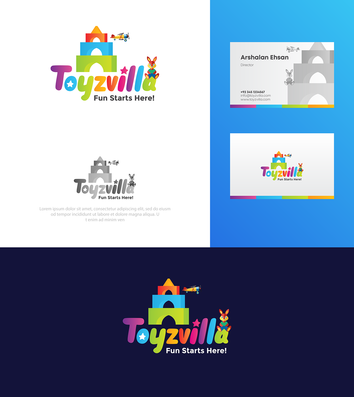 branding  design kids logo Playground toy Villa