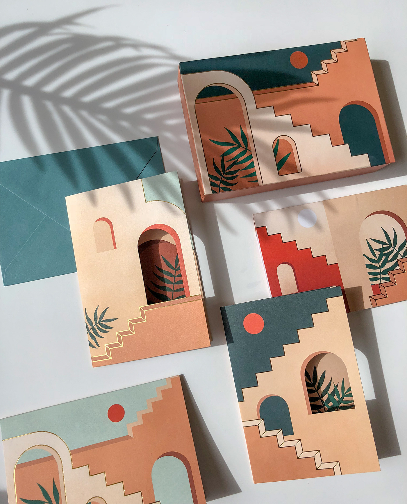 Morocco pop-up ILLUSTRATION  Tropical boxed cards greeting cards Stationery paper art paper