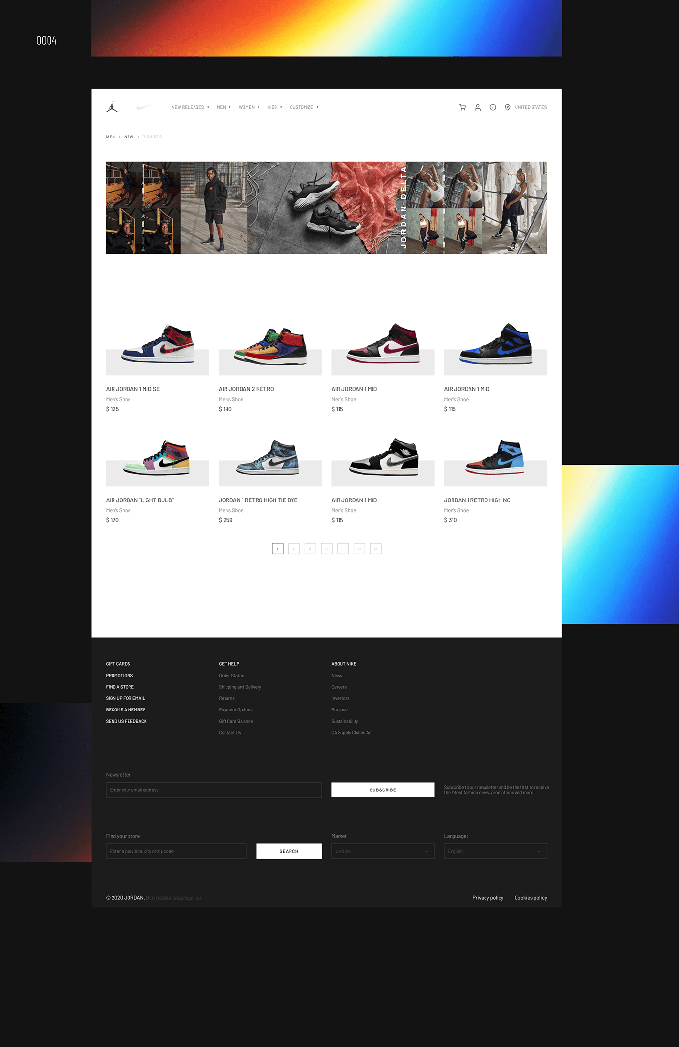 design jordan Nike shoes store UI ux Web Web Design 