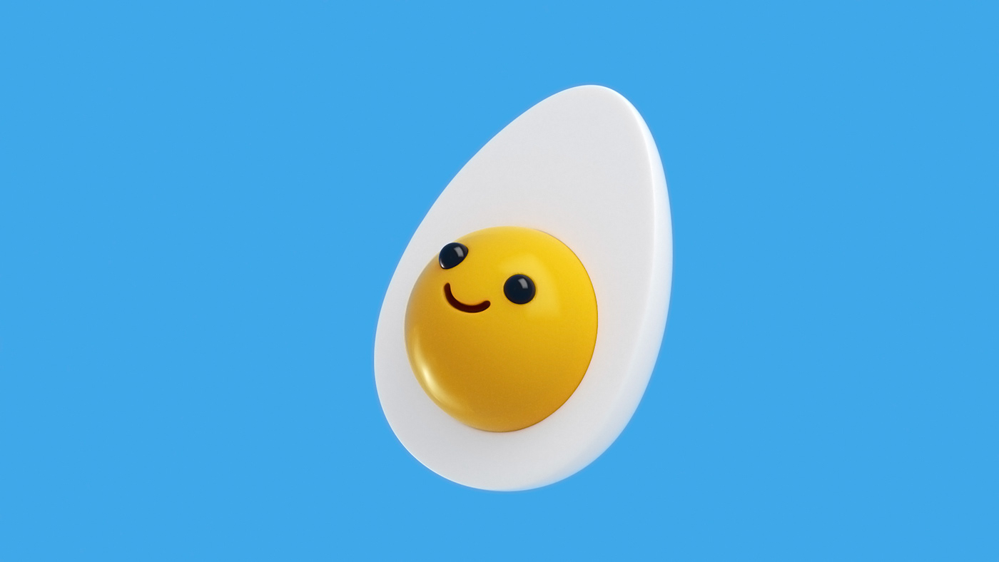 eggs CGI MoGraph Character cartoon Liquid balloon egg