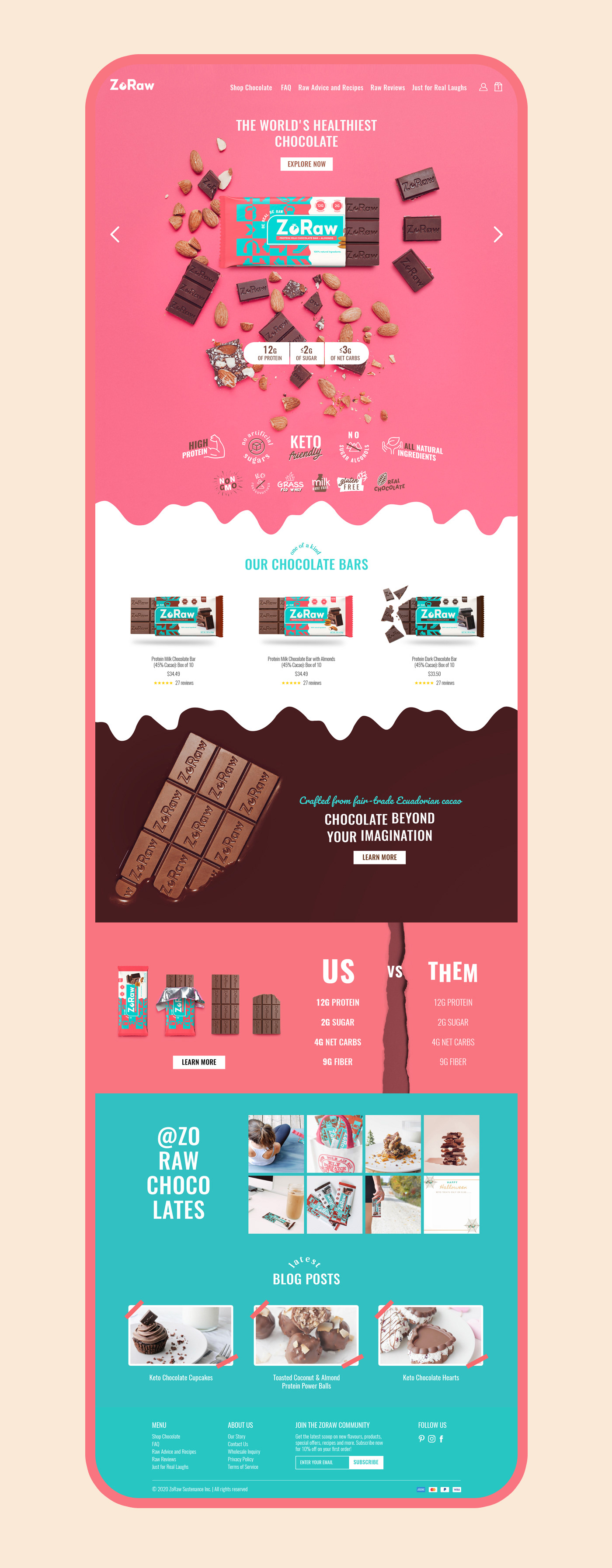 chocolate Ecommerce protein Shopify Website Design