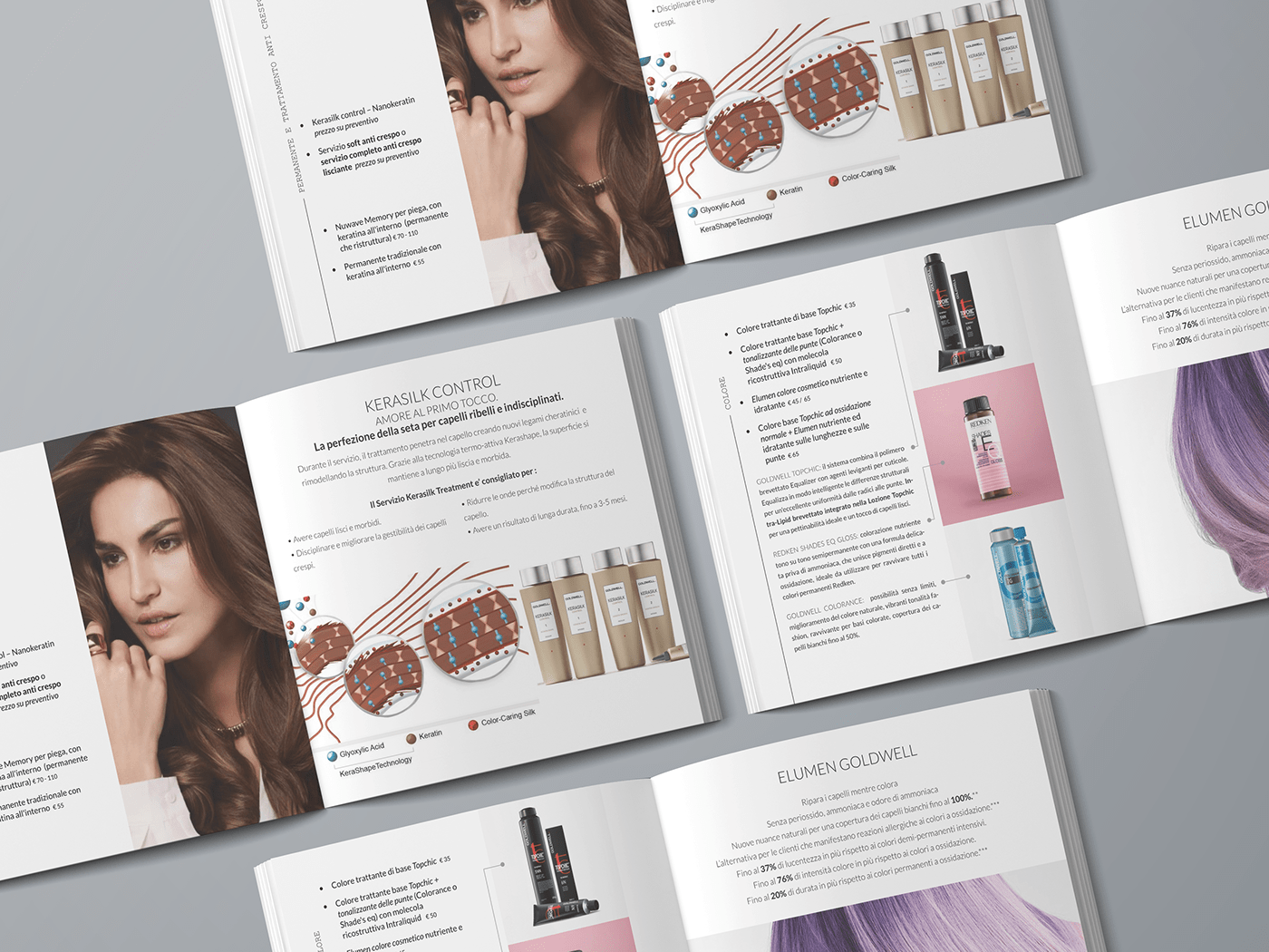 book brochure design catalogo Catalogue design coiffeur editorial design  Hair Salon Layout listino price list
