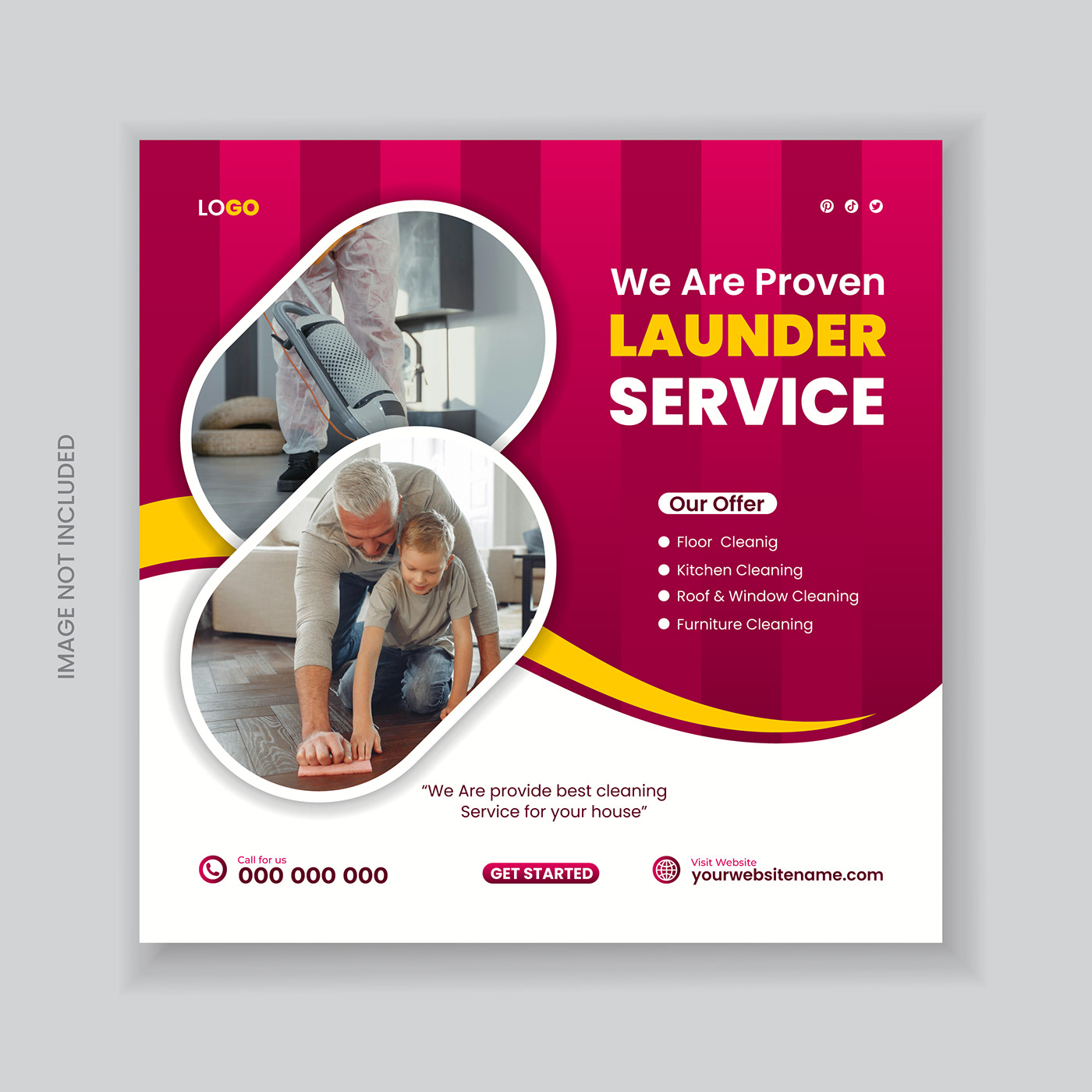 cleaning service social media post design cleaning service house home Cleaning agency