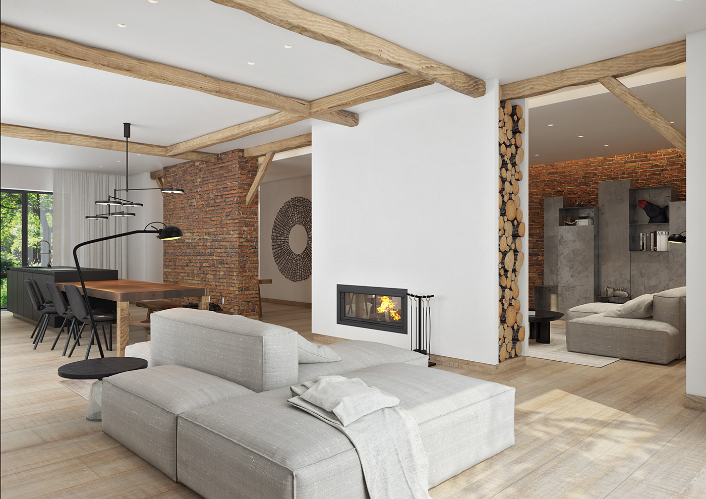 góra wood house minimal Nature linen comfort 3ds max interior design  visualization