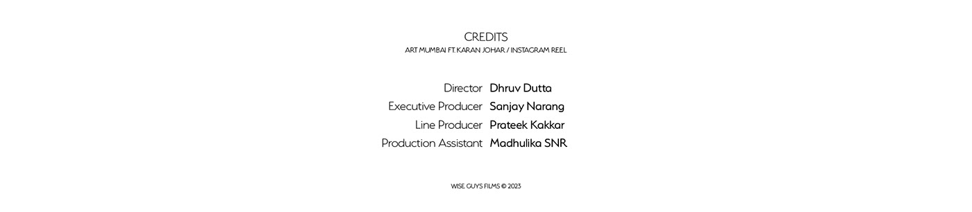 ad reel film shoot MUMBAI producer Production line art mumbai Karan Johar
