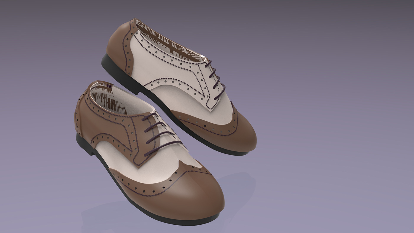 shoe shoedesign apparel keyshot elegant vintage Fashion  Vintage clothing leather shoes 3D Rendering