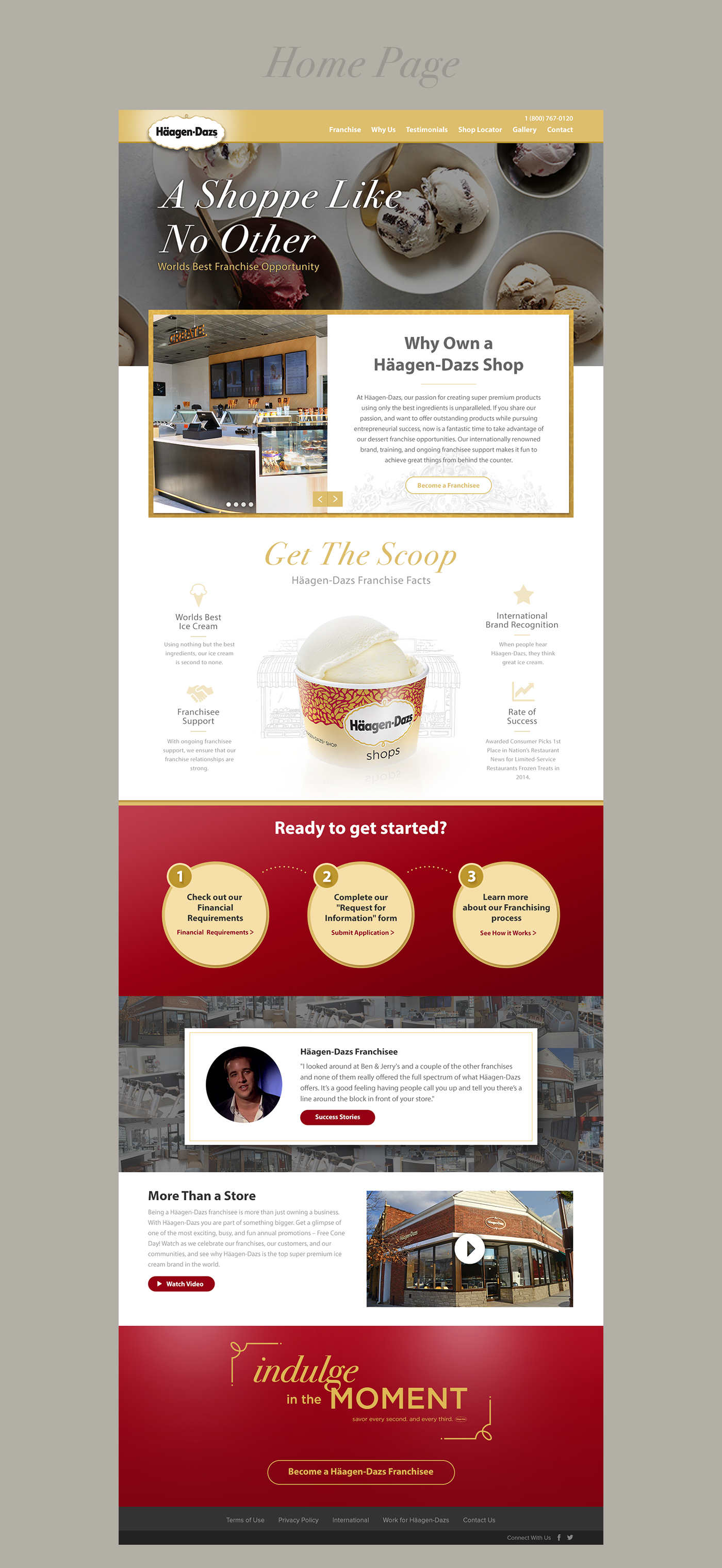 Haagen-Dazs ice cream Website landing page redesign Food  dessert
