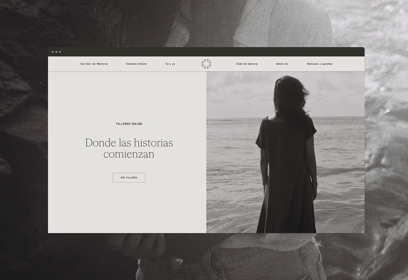 Ana Haro's website interface showcasing a minimal design by Unconform Studio