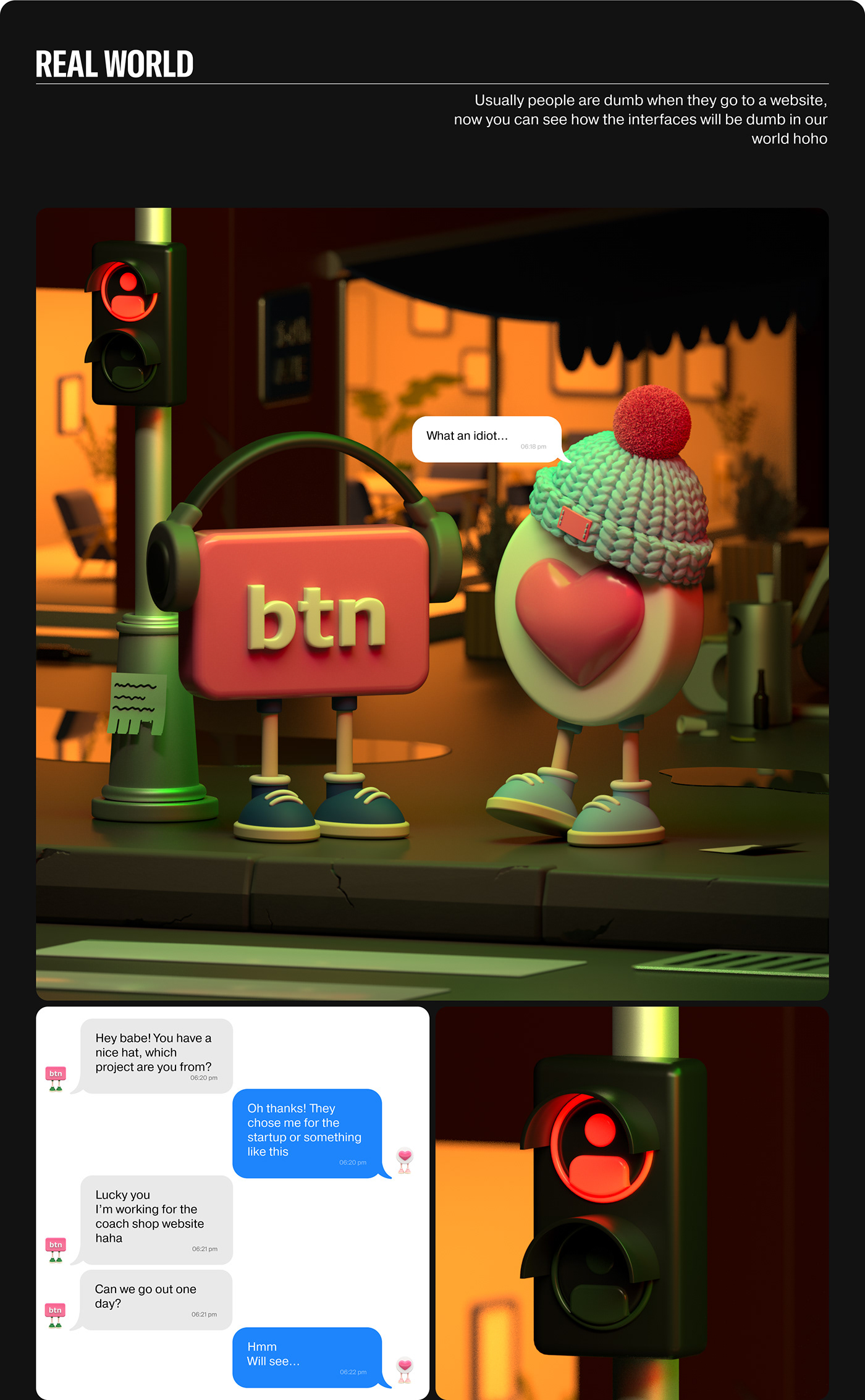 3D 3dart button cinema4d design Figma graphics Like personajes social