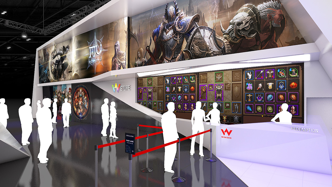 3D 3dmodeling booth branding  Exhibition  game GStar tradeshow Webzen