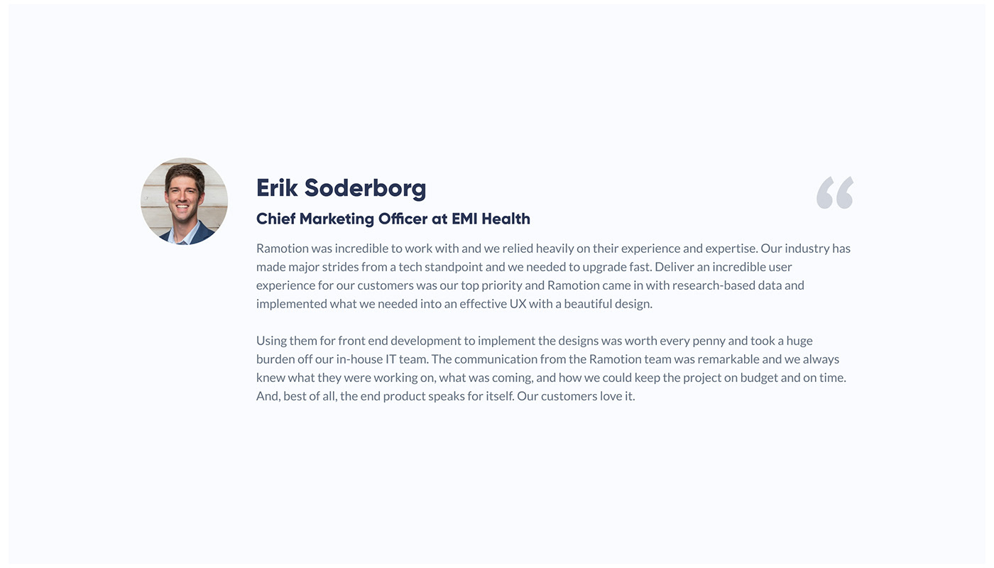 Feedback from the former chief marketing officer at EMI Health