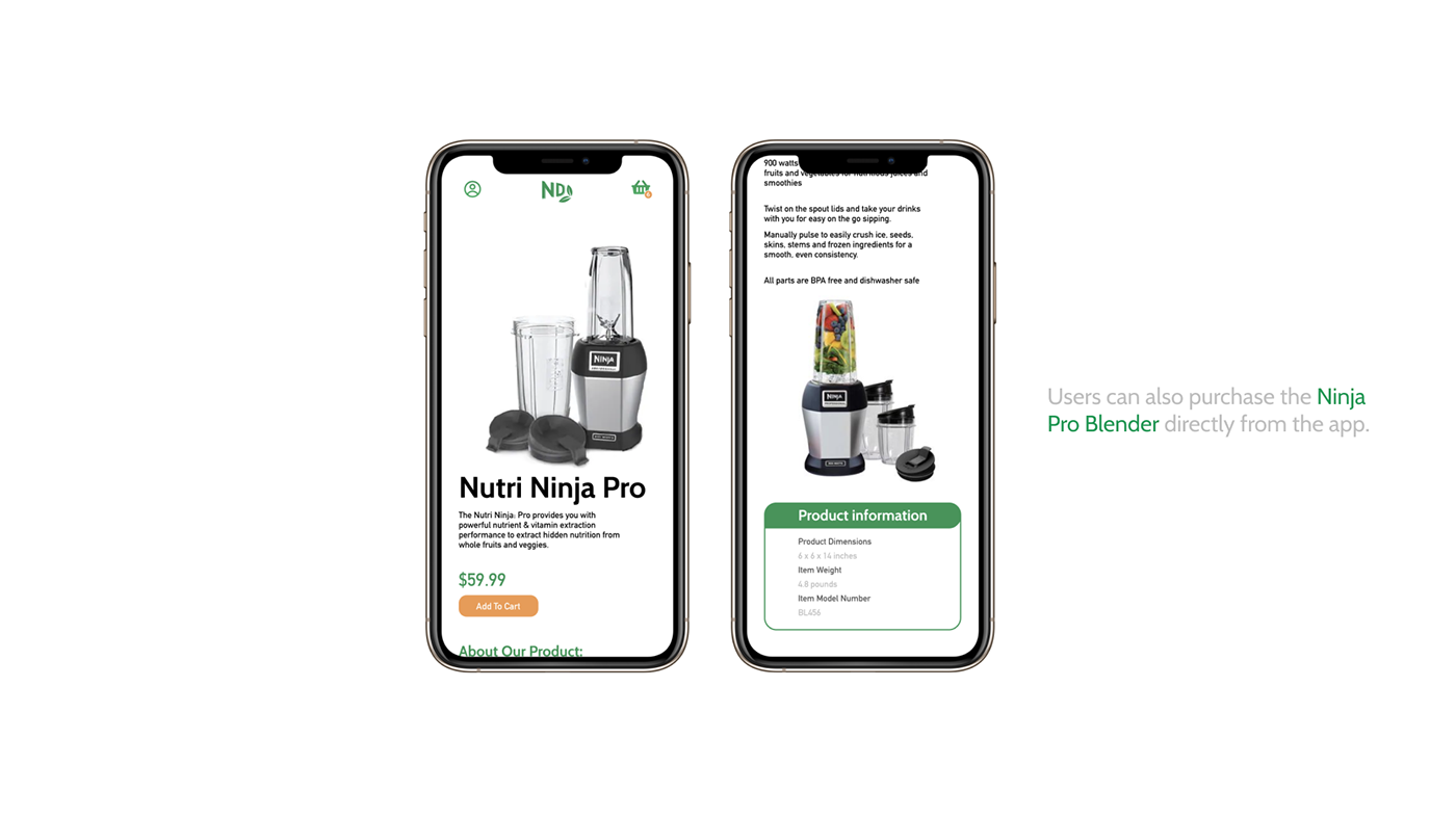 app blender Case Study Diets ninja nutri Nutri-Ninja nutrition Packaging ux/ui