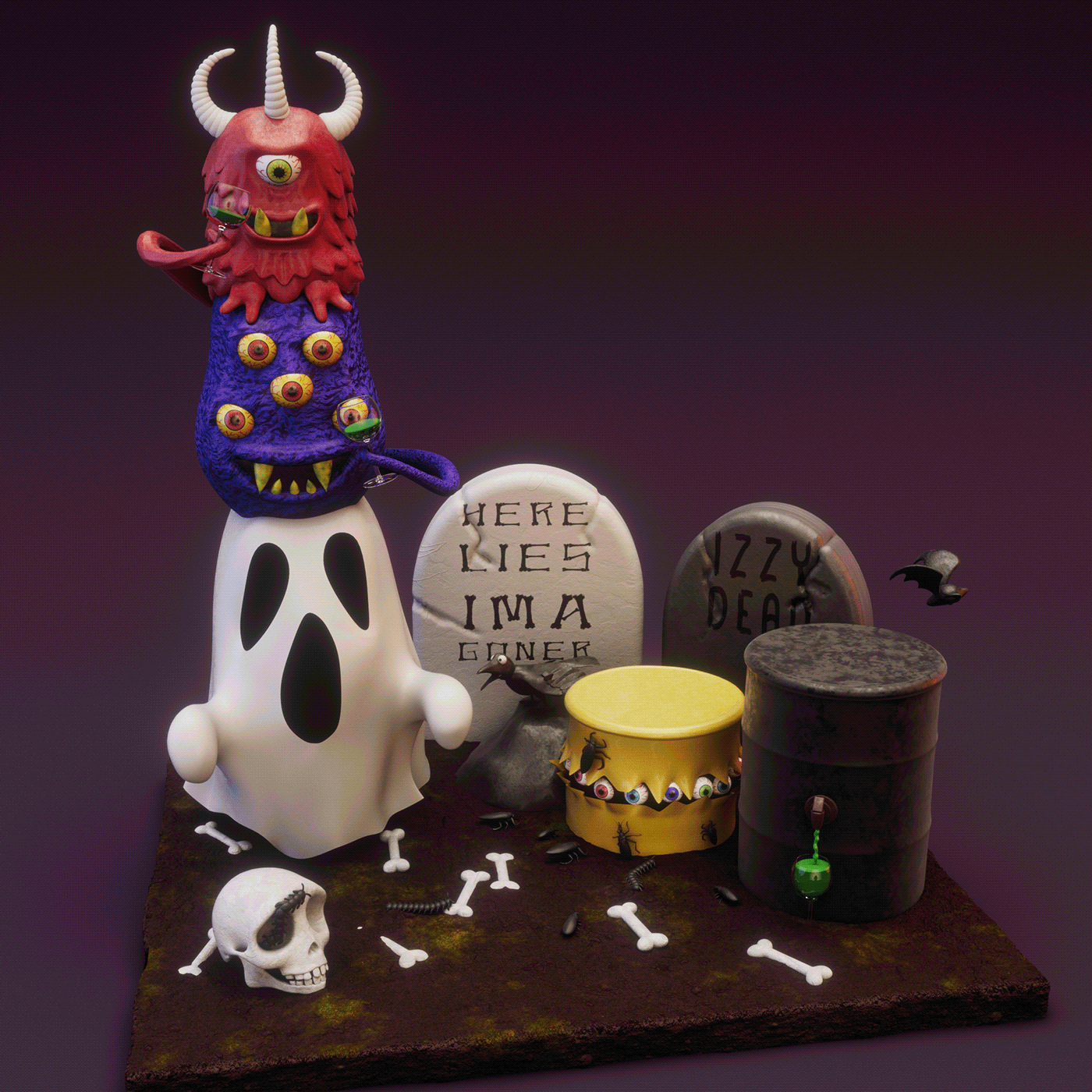 baking tv show Halloween Character design  Culinary cake Food  3d modeling 3d animation concept art