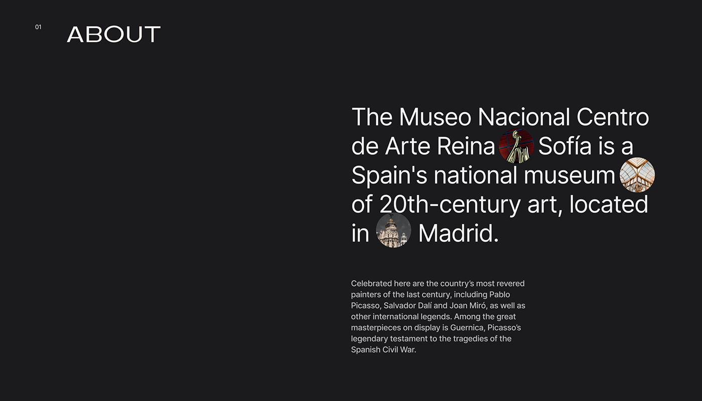 art museum redesign UI/UX Web Design  reina sofia museum UI