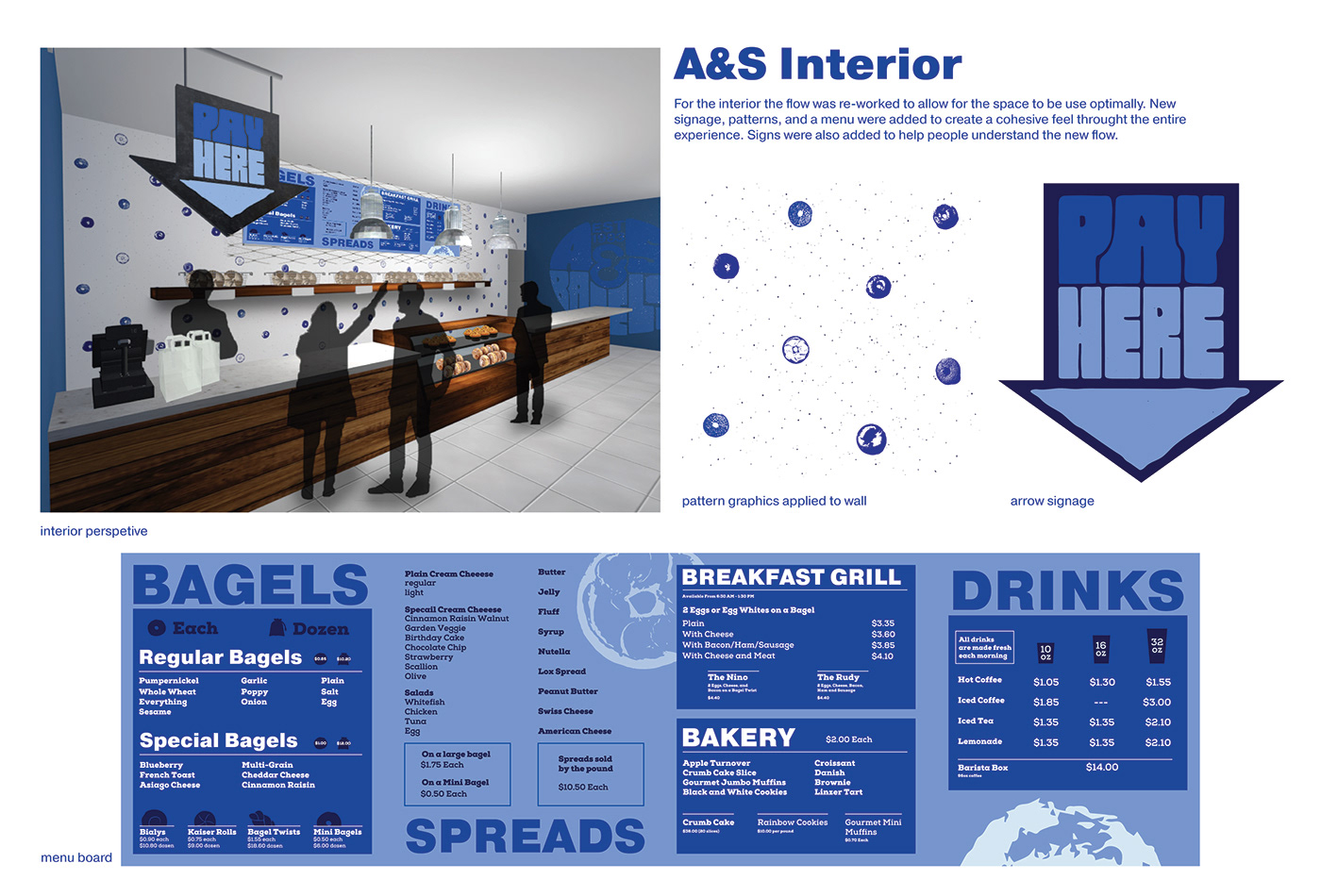 branding  bagels resturant UI/UX menu design adobeawards Interior exterior
