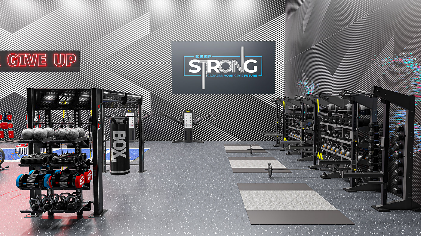3D 3ds max archviz gym interior design  Racquetball Render Renderings visualization vray