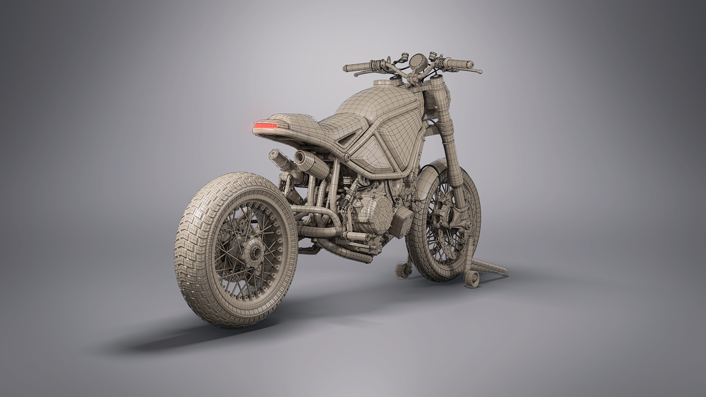 Ducati Custom motorcycle caferacer b3d alexey afanasyev