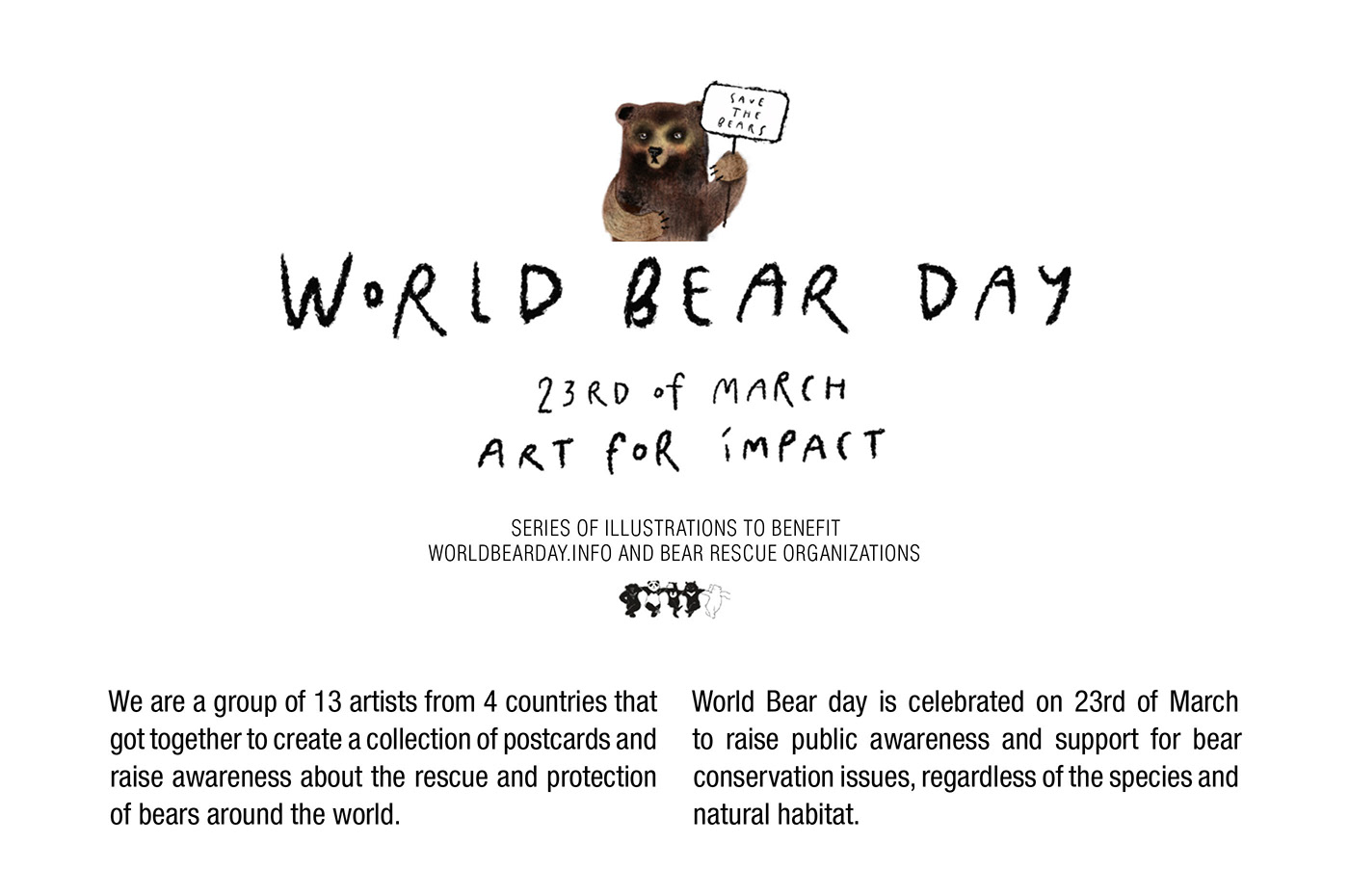 animals bear Collaboration environment illustrations impact Mama postcards Character postcard