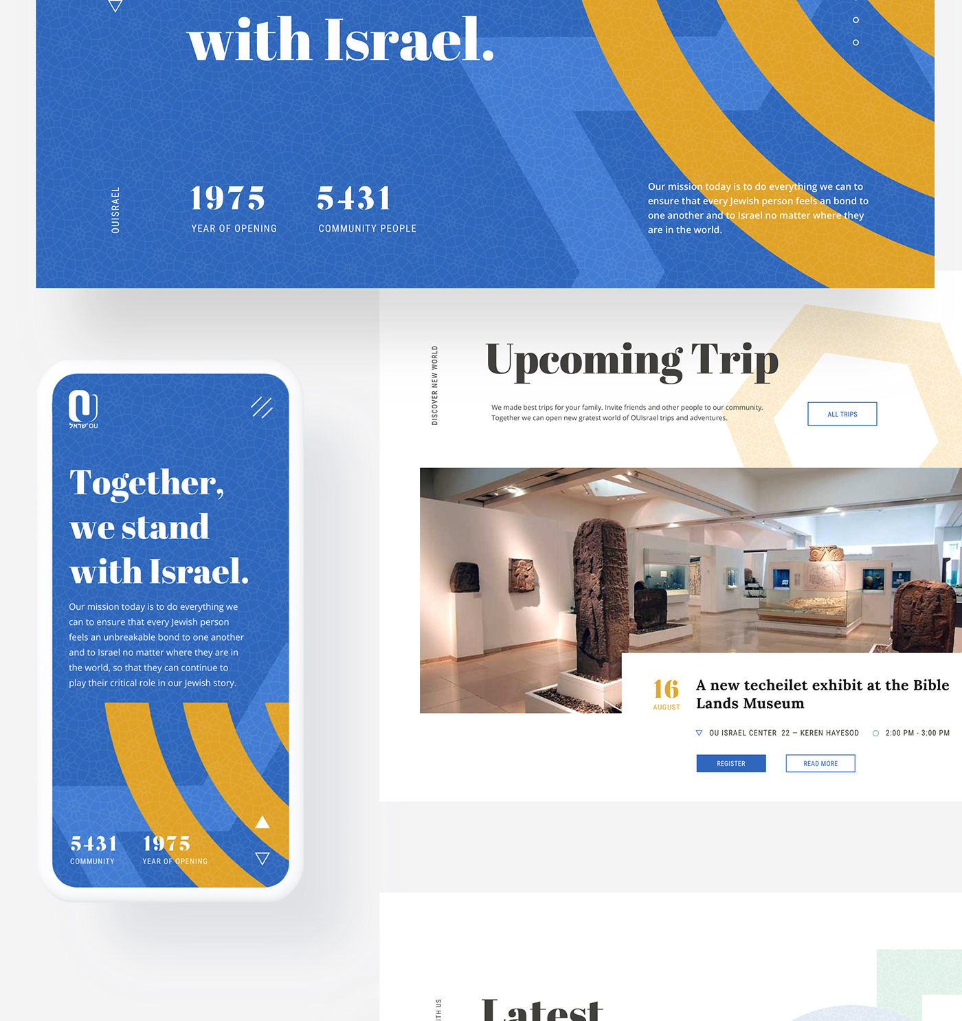 UI/UX Webdesign jewish Interface Website Web blue gallery interaction israel
