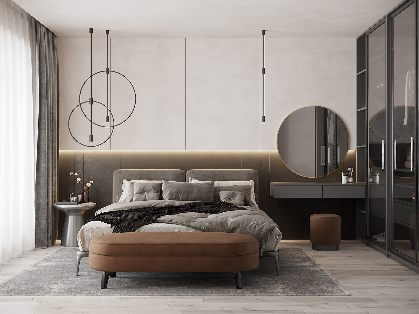 apartment art bedroom bedroominterior CGI contemporary design interiordesign interiorideas poliform