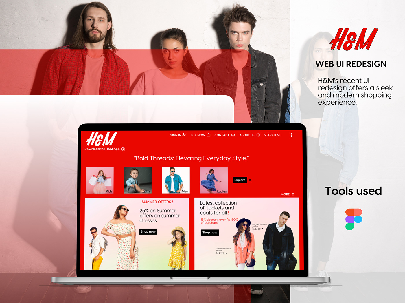 design editorial Figma H&M hm hmi redesign UI/UX Web Design  Website