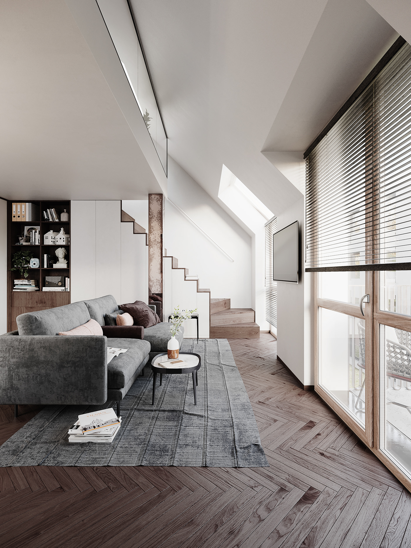3ds max apartment architecture archviz cinemagraph corona curtain DUSK Interior visualization