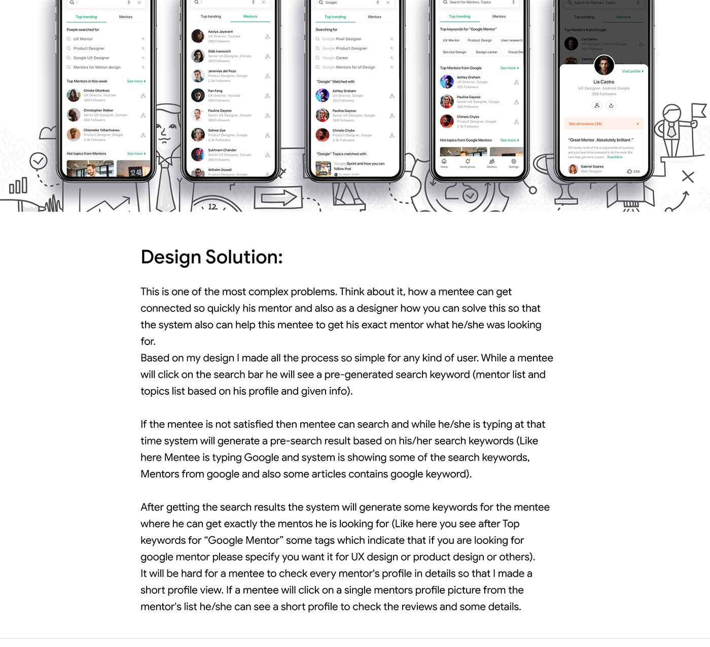 google google mentor app design google connection Case Study Mentorship iOS App Behance best in behance Google Design