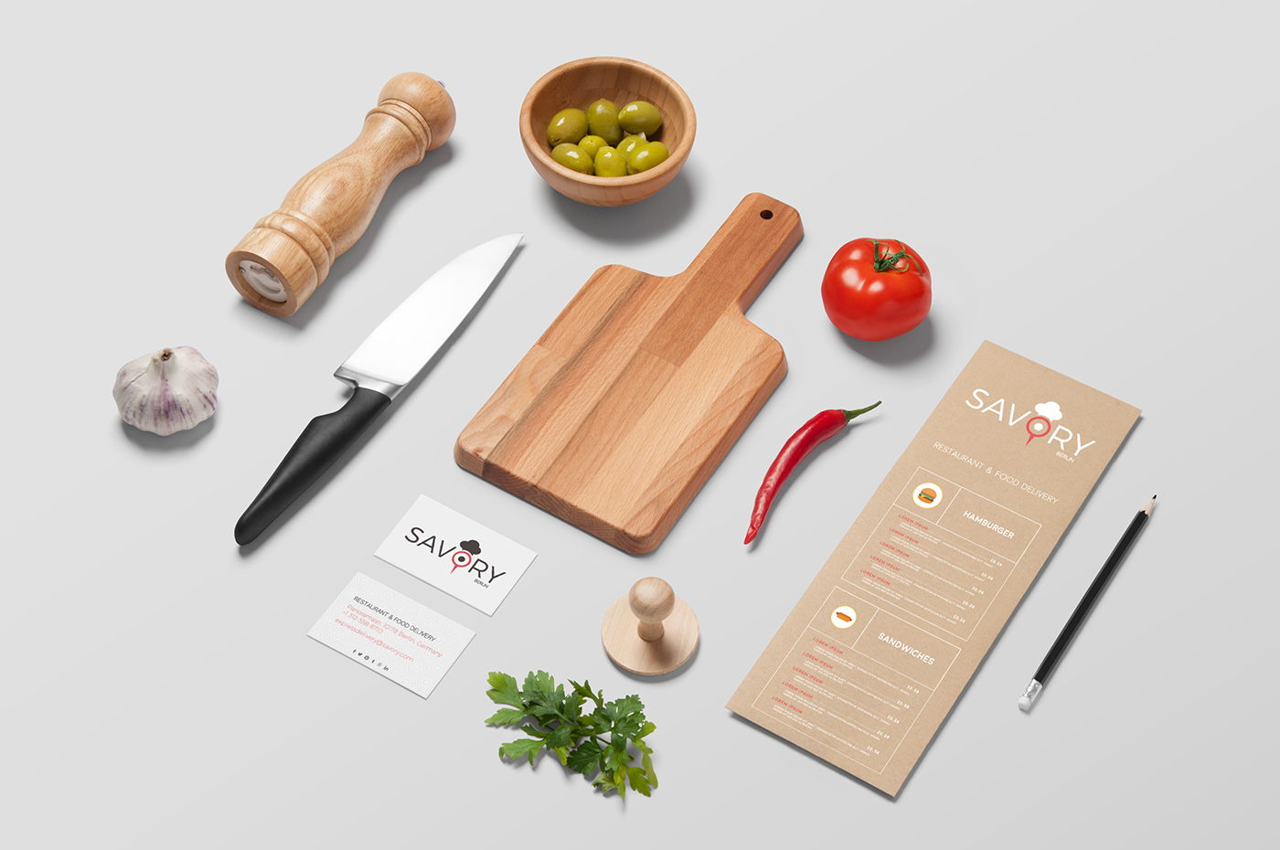 savory design restaurant Food  Mockup brand corporate identity ristorante foto londra delivery font free fast