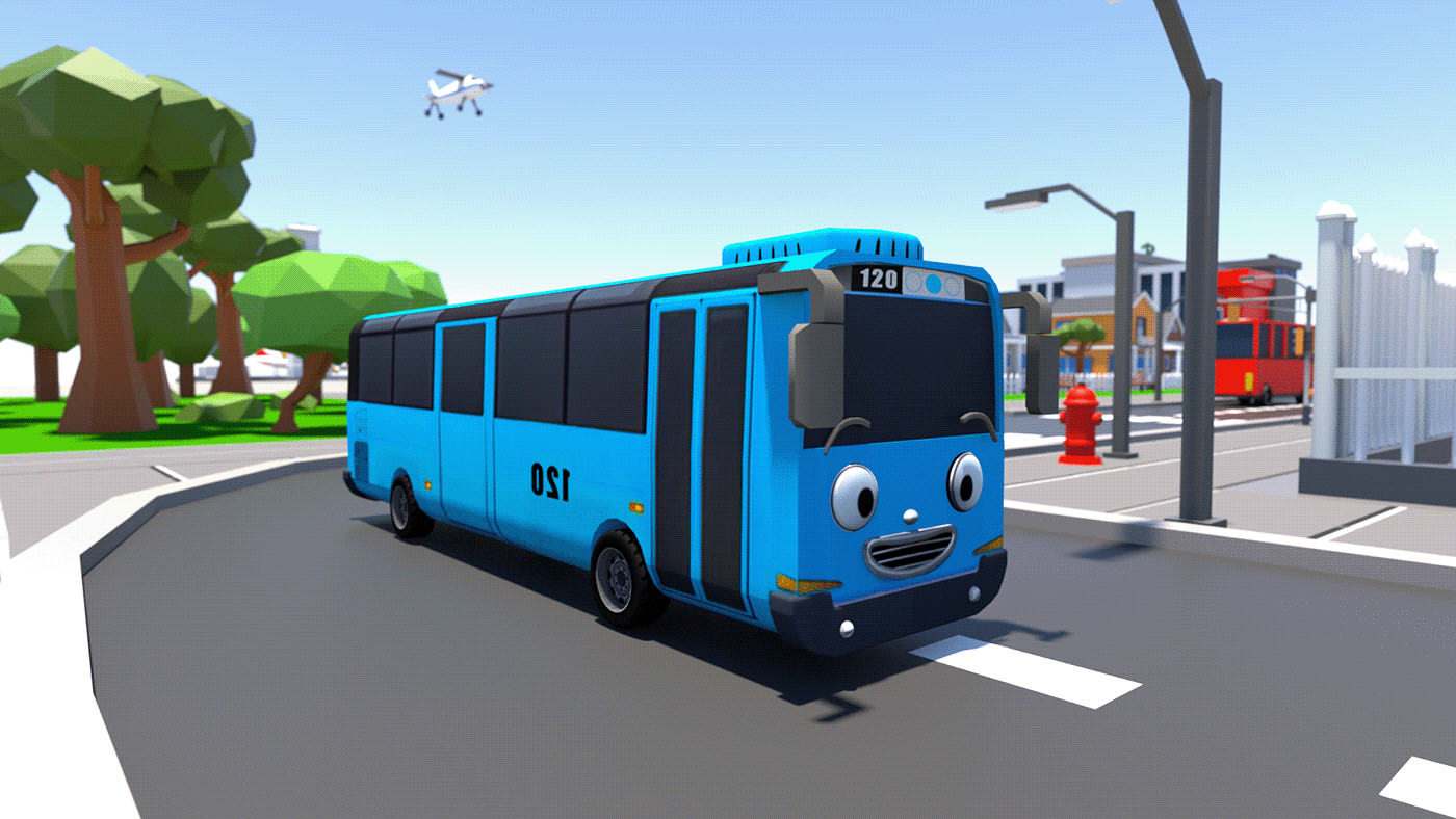 3D lowpoly blender bus Tayobus