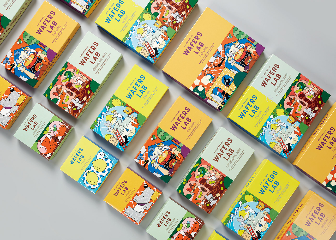 design Food  ILLUSTRATION  Packaging packaging design wafer brand identity graphic design  Poster Design typography  