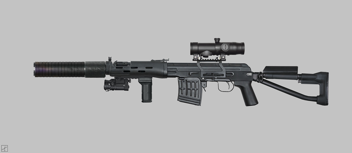 assault digital 2d concept art Game Art weapons Weapon rifle carbine SVD Sniper
