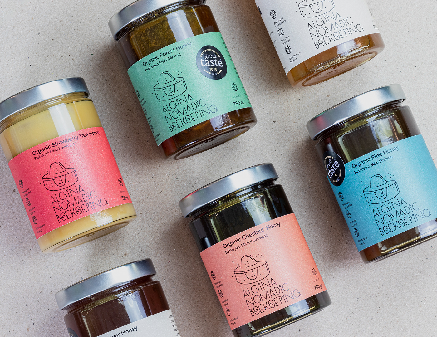 bee beekeeping Food  honey natural nomadic Packaging typography   Logo Design visual identity