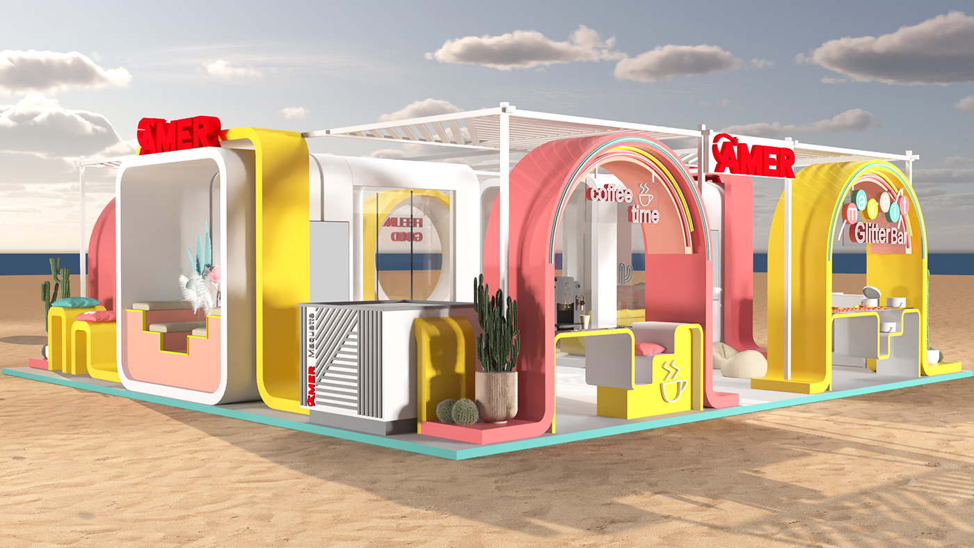 3ds max Render 3D summer activation booth summerbooth