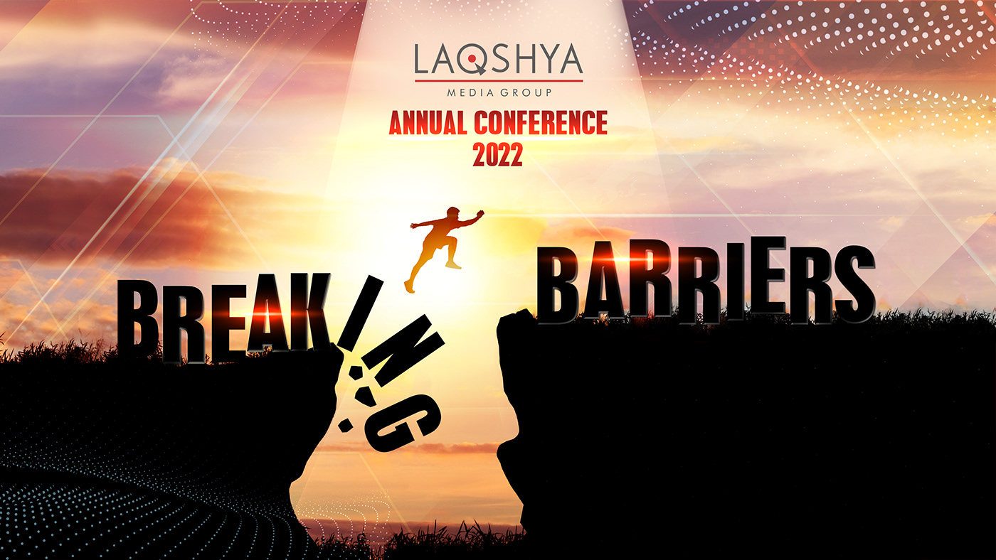 breaking barriers Conference design design event look Event management company logo Logo Design visual identity