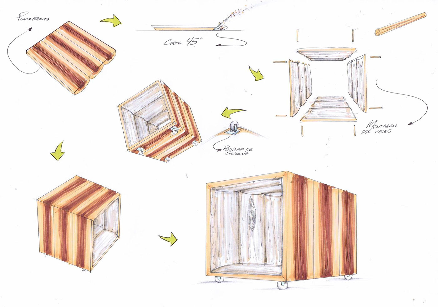 wood Sustainability furniture craft waste Nature cube design Madeira mobiliario