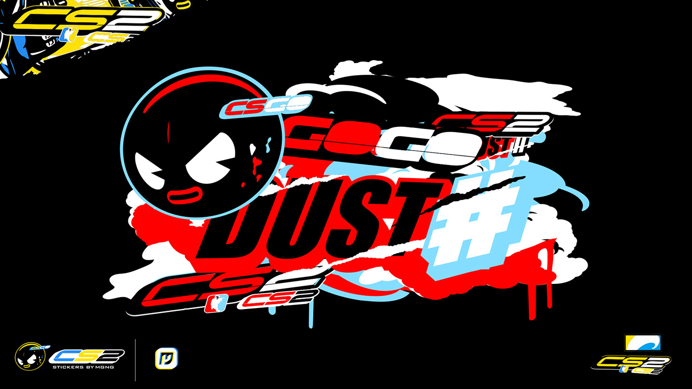 cs2 counter strike csgo Gaming Logo Design stickers game design  Cyberpunk JDM esports