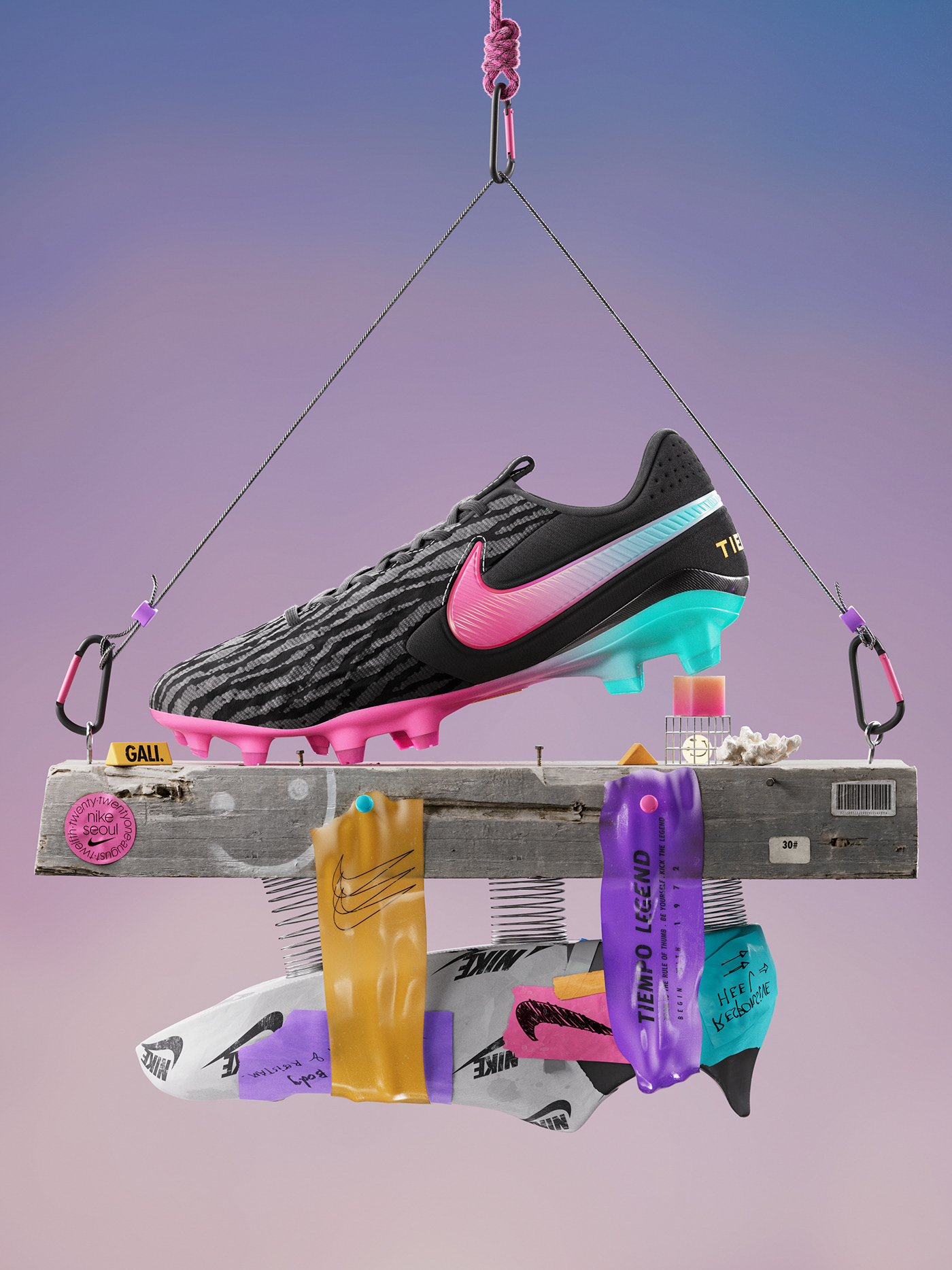 3D c4d cinema4d color Digital Art  Nike octane Render Product Rendering sneakers